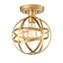 Industrial Metal Globe Flush Mount Kitchen Ceiling Lights Brass